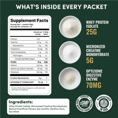 2-in-1 Whey Protein Isolate + Creatine Travel Packets