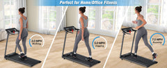 Folding Walking Pad Treadmill 2.5HP Incline Bluetooth