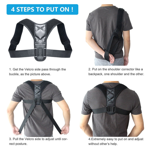 Adjustable Back Posture Corrector Shoulder Lumbar Support