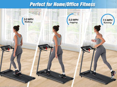 Folding Walking Pad Treadmill 2.5HP Incline Bluetooth