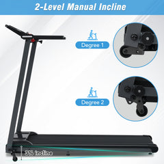 Folding Walking Pad Treadmill 2.5HP Incline Bluetooth