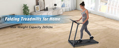 Folding Walking Pad Treadmill 2.5HP Incline Bluetooth