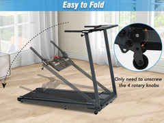 Folding Walking Pad Treadmill 2.5HP Incline Bluetooth