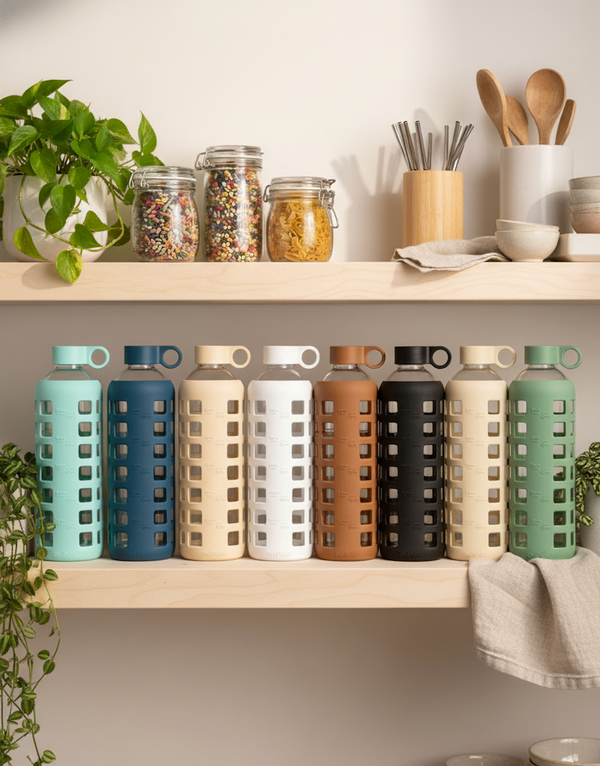 Glass Water Bottles Reusable Drinking Bottles