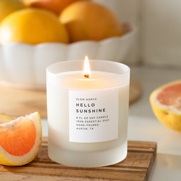 Hello Sunshine Grapefruit Geranium Lime Signature Candle