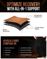 Copper Compression Knee Sleeves 2 Pack Support