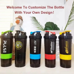 Protein Shaker Bottle 3 Layer Fitness Mixing