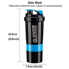 Protein Shaker Bottle 3 Layer Fitness Mixing