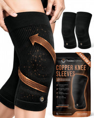 Copper Compression Knee Sleeves 2 Pack Support