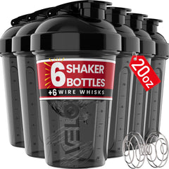 6 Pack 20 Oz Protein Shaker Bottles