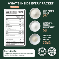 2-in-1 Whey Protein Isolate + Creatine Travel Packets