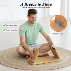Foldable Kneeling Meditation Bench Portable Support Seat