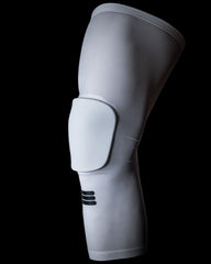 Full Length Padded Knee Sleeve White Support