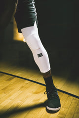 Full Length Padded Knee Sleeve White Support