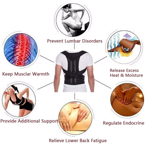 Adjustable Posture Corrector Low Back Shoulder Support